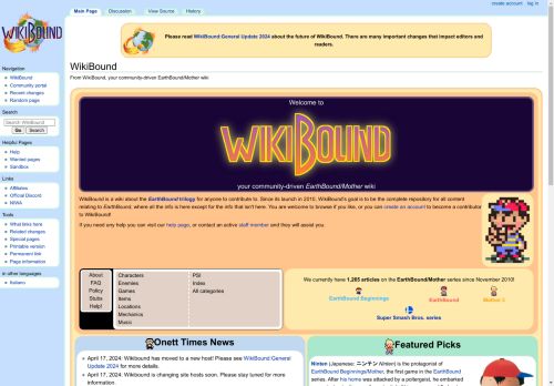 WikiBound, your community-driven EarthBound/Mother wiki