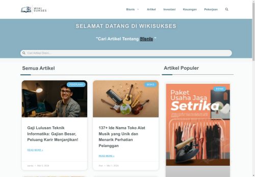 Website Informasi dan Berita Bisnis - Wikisukses