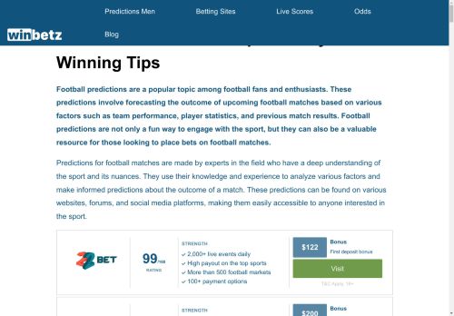 Free Sports Betting Tips & Predictions