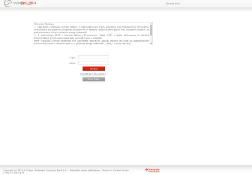 
	WinSklep4 - Santander Consumer Bank S.A. - Logowanie
