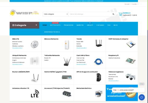 Wireless store - Wisp - Rivenditore - Ubiquiti - Mikrotik - TpLink - Tenda - Netis - Italia 