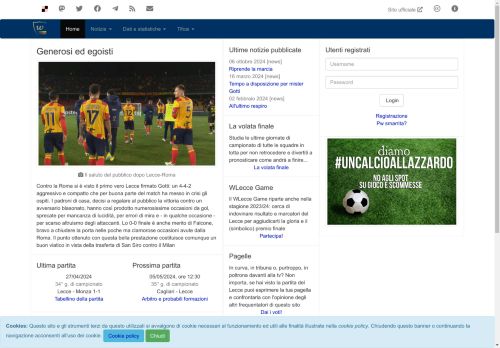 WLecce.it - Storia e attualità dell'US Lecce Calcio