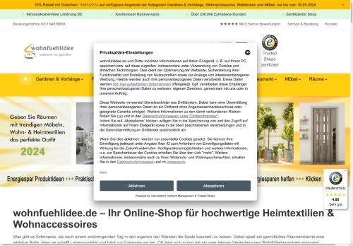 Wohnfuehlidee.de: Heimtextilien & Wohnaccessoires online kaufen