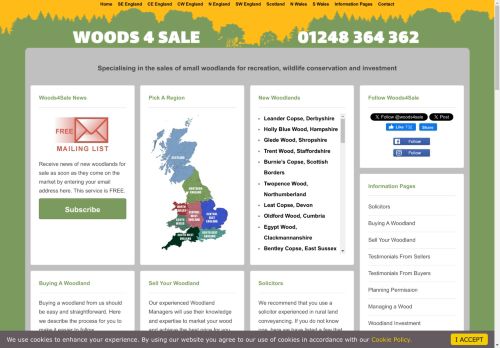 UK woodland & woods for sale: specialising in the sales of small woodlands in England, Scotland and Wales for recreation, wildlife conservation and investment.