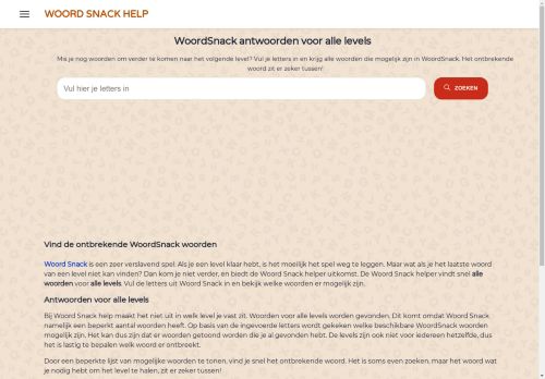 WoordSnack antwoorden voor alle levels :: Woord Snack Help