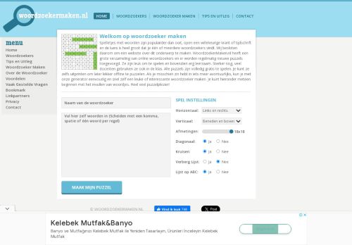 WoordzoekerMaken.nl - Woordzoeker Maken
