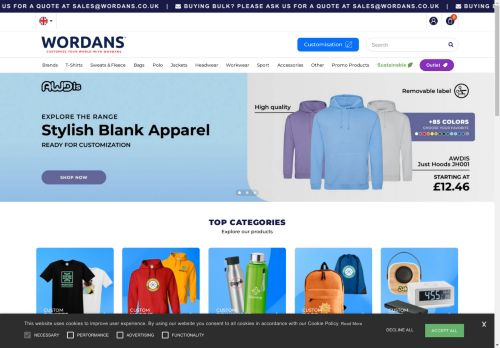 
Wholesale T-shirts, Blank Apparel and Accessories | Wordans United Kingdom
