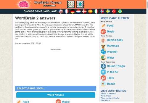 WordBrain 2 answers  | All levels | UPDATED 2024