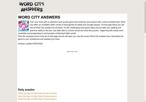 Word City  answers | Cheats for all levels | ᐅ UPDATED 2024