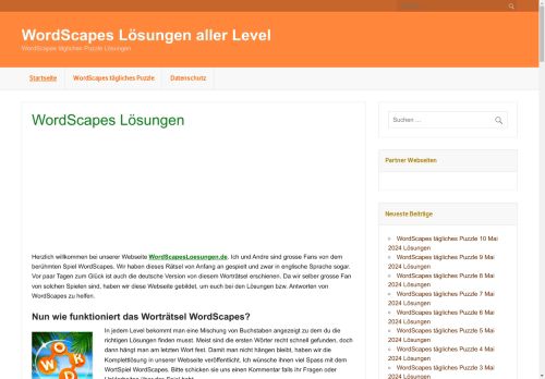 WordScapes Lösungen - WordScapes Lösungen aller Level