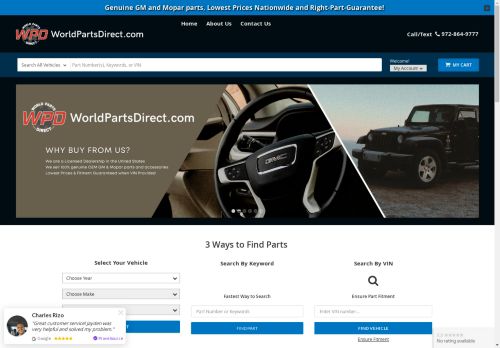 World Parts Direct | OEM GM & Mopar Parts & Accessories | Manufacturer Warranty