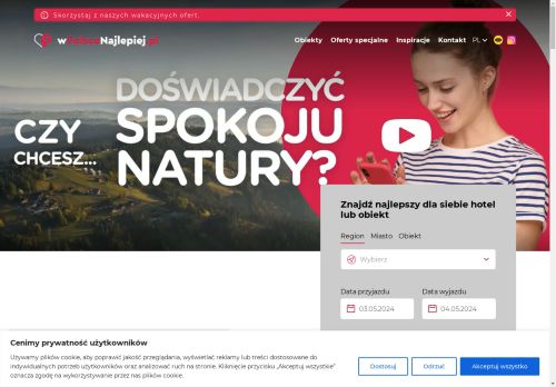 W Polsce Najlepiej - Hotele i Obiekty na Wakacje, Ferie, City Break - Oferty Specjalne, pakiety pobytowe. Oficjalna Strona obiektów PHH