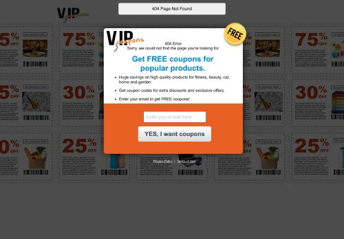 Get FREE coupons for popular products.