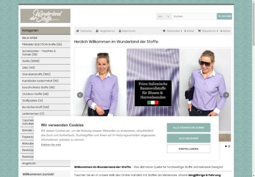 Wunderland der Stoffe - Onlinehandel für Stoffe & Nähzubehör