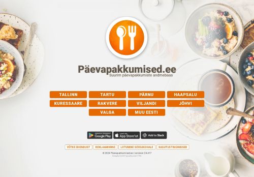 Lõunapakkumised - päevapraed ning muud päevapakkumised üle Eesti