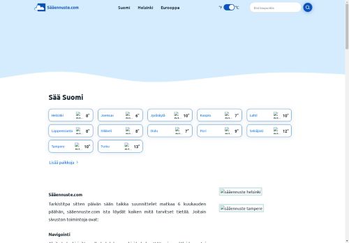 SÃ¤Ã¤ennuste.com - TÃ¤smÃ¤llinen SÃ¤Ã¤ennuste