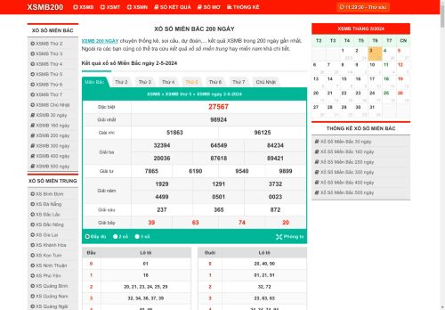 XSMB 200 NGÀY - Kết Quả Xổ Số Miền Bắc 200 Ngày Gần Đây Nhất - XSMB 200