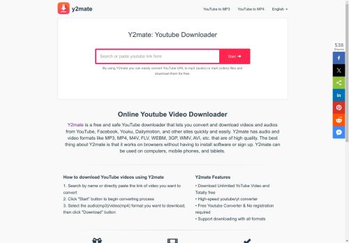 Y2Mate: Youtube Downloader, Download Youtube Videos in HD