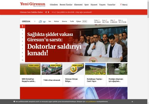 Giresun Son Dakika Haber - Yeni Giresun Gazetesi