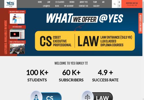 Yes Academy: Leading CS & Law Entrance Coaching | Expert Guidance & Results