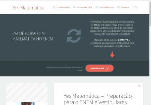 Yes Matemática - Preparação para o ENEM e Vestibulares - YesMatematica