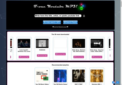 ⚡ T-one süper hızlı Youtube dönüştürücü MP3 gratis v 3.9.7 ⚡ Made in Italy [daha hızlı]