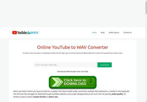 Online YouTube to WAV Converter [High-Quality WAV]