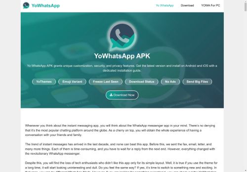 YoWhatsApp APK v10.0 Download Latest 2024 [Anti-Ban/Official]