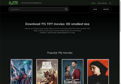 YTS - The Official Home of YIFY Movies Torrent Download