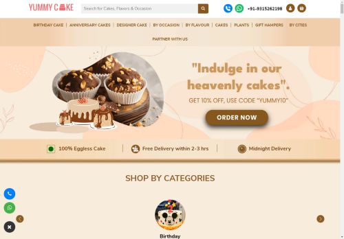 Online Cake Delivery in Delhi NCR | Flat 10% Off | Yummy Cake