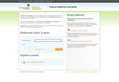 eStoritve ZRSZ – Portal za delodajalce