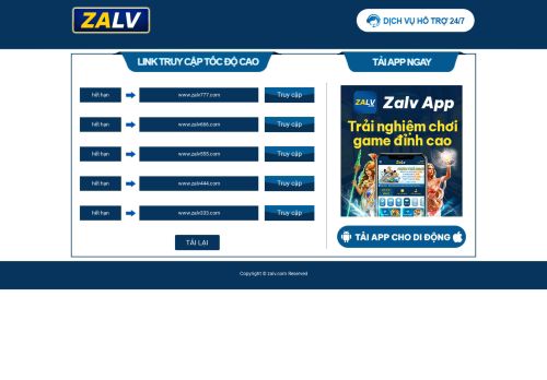 ZALV.com Sòng bạc trực tuyến, nền tảng chơi Game và giải trí đáng tin cậy nhất.