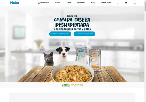 Naku: Comida deshidratada para perros y gatos.