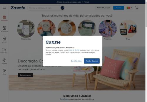 Personalize produtos, crie designs e conecte-se em todo o mundo | Zazzle PT