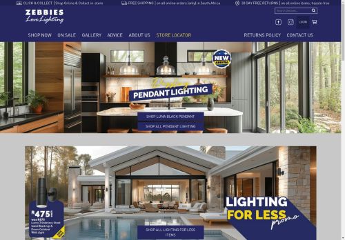 Zebbies Lighting - Lighting for Your Home - Delivery Across SA